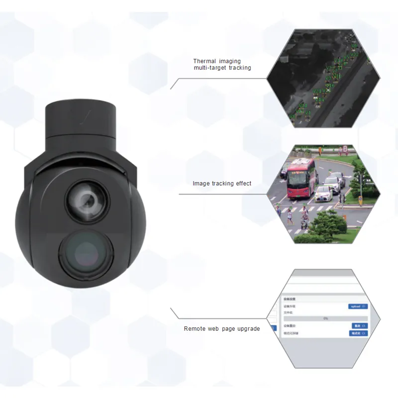 en100 two axis gyro stabilized dual optical gimbal features